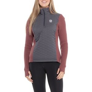 NEW Bjorn Daehlie Dahlie Women 1/2 Zip Comfy 2.0 Sweater Sz S Berry Merino Wool